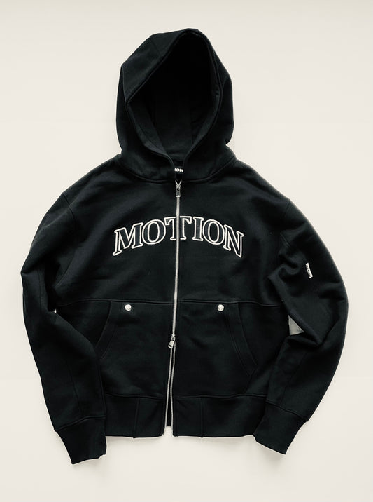 Black Chrome Zip Hoodie