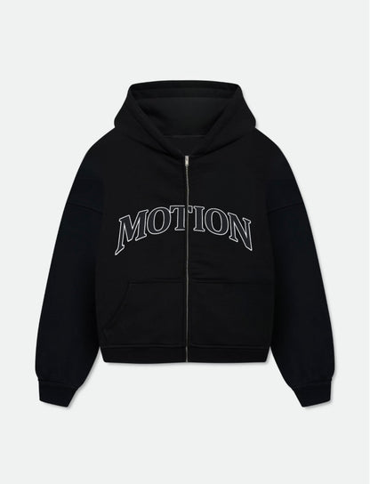 Black Chrome Zip Hoodie